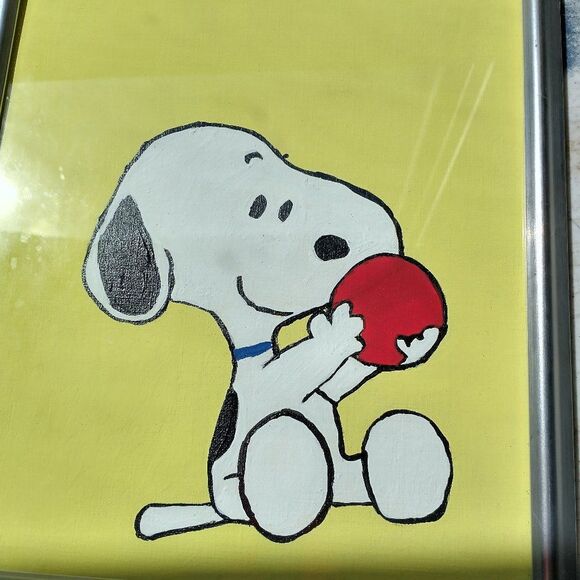 Handmade Framed Art Painting  Cartoon Dog Picture Wall Decoration Original Wall - Picture 1 of 14